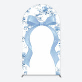 Aperturee - Aperturee Elegant Color Bows Floral Birthday Arch Backdrop